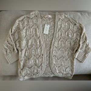 NWT Pink Republic crochet womens cardigan